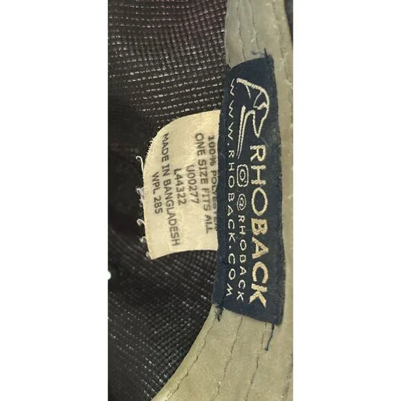 Rhoback Crave Performance Golf Cap Black Poly White Stitch Logo Adult Strapback - Picture 6 of 9